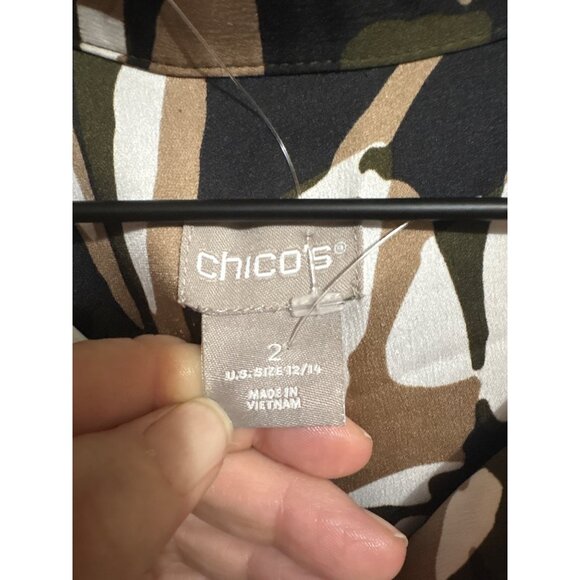 Chicos Womens Camouflage Print Button-Up Dress Size 12/14 - Picture 4 of 4